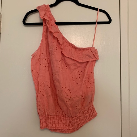 Express Coral One Shoulder Top - Picture 1 of 4